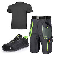 Костюм шорти,футболка та кросівки,захисні бриджі,чоловічі,літні шорти з кишенями,чоловіча роба,уніформа Польща CLASSIC STRETCH