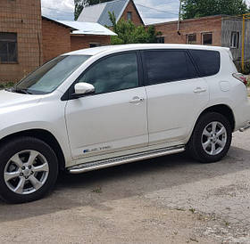 Бокові пороги Premium (2 шт., нерж) 60 мм для Toyota Rav 4 2006-2013 рр