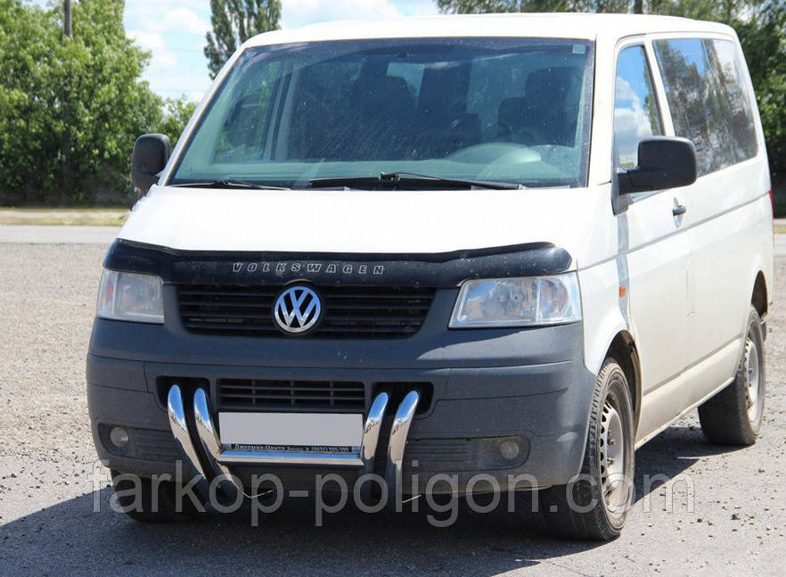 Кенгурятник ST006-03 ніздрі (нерж) для Volkswagen T5 Transporter 2003-2010 рр, фото 1