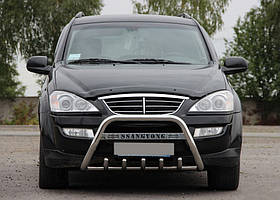 Кенгурятник WT004 (нерж) для SsangYong Action 2005-2018 рр