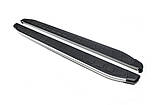 Бокові пороги Fullmond (2 шт., алюм) Стандартна база для Volkswagen Caddy 2004-2010 рр, фото 4