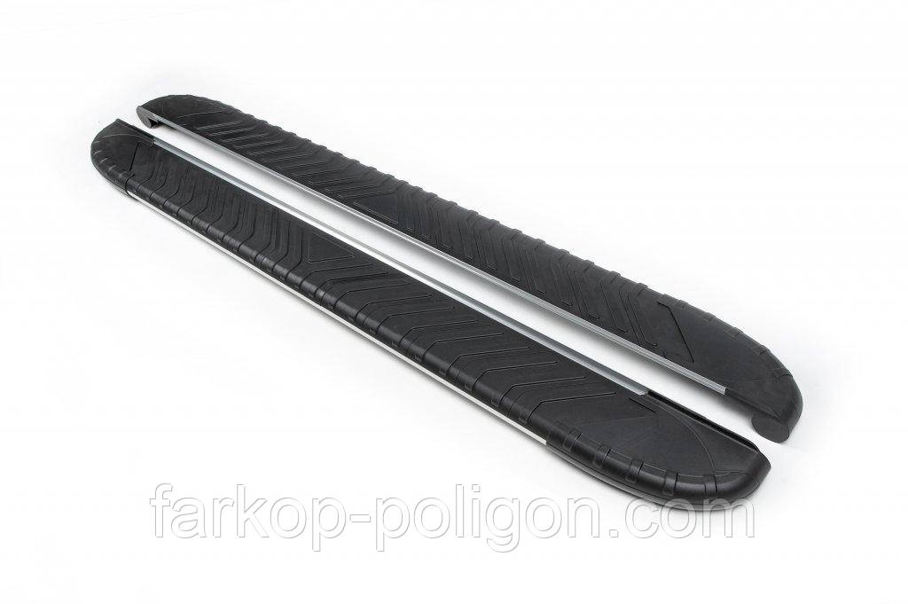 Бокові пороги Bosphorus Grey (2 шт., алюміній) Коротка (short) і Середня (long) для Mercedes Vito W639 2004-2014 рр