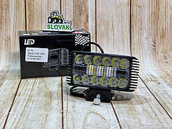 Фара LED прямокутна 48W 6000K (18 діодів) (11см х 5см х 5см) (ближній + дальній)