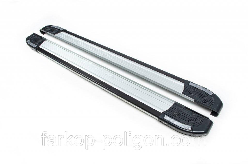 Бокові пороги Rainbow (2 шт., Алюм.) Максі база для Ford Connect 2002-2006 рр