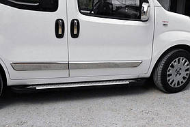 Бокові пороги Allmond Grey (2 шт., алюм) для Peugeot Bipper