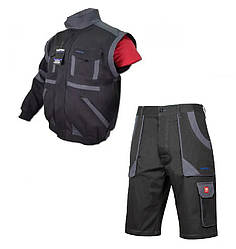 Робочий бавовняний костюм шорти та куртка-жилетка,шорти з кишенями,захисні бриджі робочі чоловічі Польща PROCOTTON