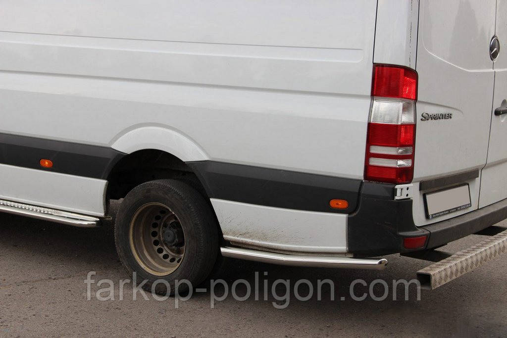 Бічні труби за заднім колесом (2 шт., нерж) ExtraLong, 70мм для Volkswagen Crafter 2016- рр, фото 1