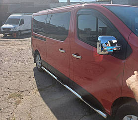 Бічні труби (2 шт., нерж.) 70 мм, довга база для Fiat Talento 2016- рр