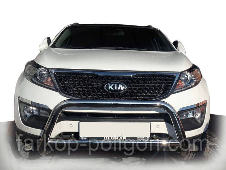 Кенгурятник WT005 (нерж.) для Kia Sorento II XM 2009-2014 рр, фото 1