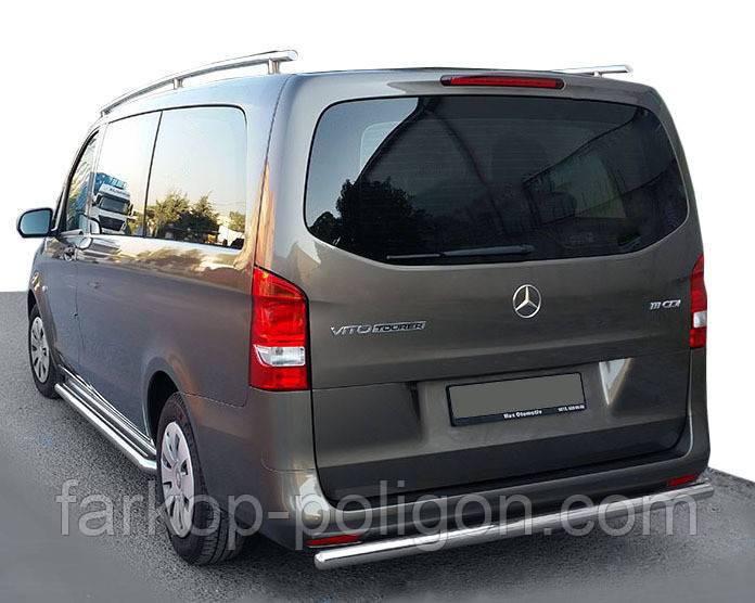 Задній захист AK002 (нерж.) для Mercedes Vito / V-class W447 2014- рр, фото 1