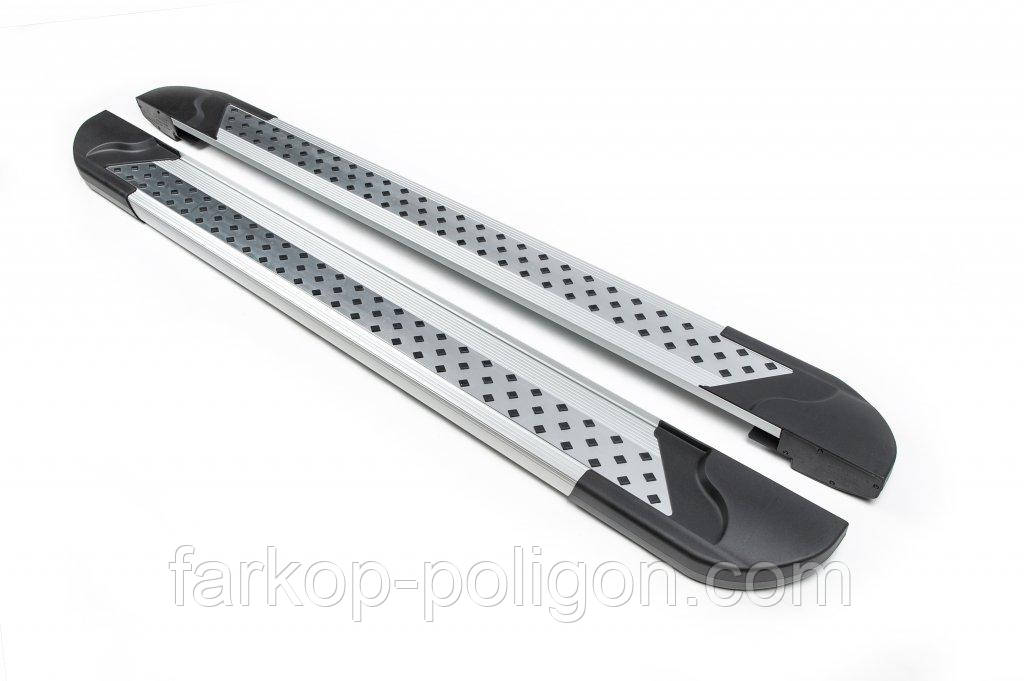 Бокові пороги New Vision Grey (2 шт., алюміній) для Renault Logan MCV 2005-2013 рр