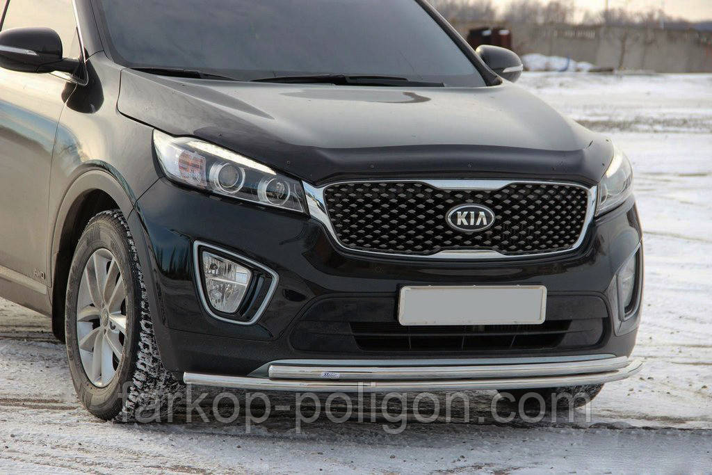 Передній захист ST014 60 / 42мм (нерж) для Kia Sorento III UM 2014-2020 рр, фото 1
