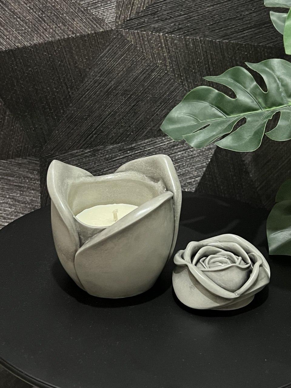 Соєва свічка в кашпо Троянда