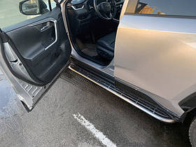Бокові пороги OEM V1A (2 шт, алюміній) для Toyota Rav 4 2019- рр