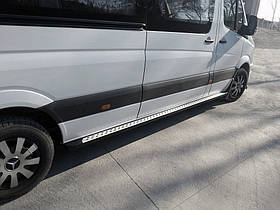 Бокові пороги DOT-Line (2 шт., Алюм.) Середня база для Mercedes Sprinter W906 2006-2018 рр