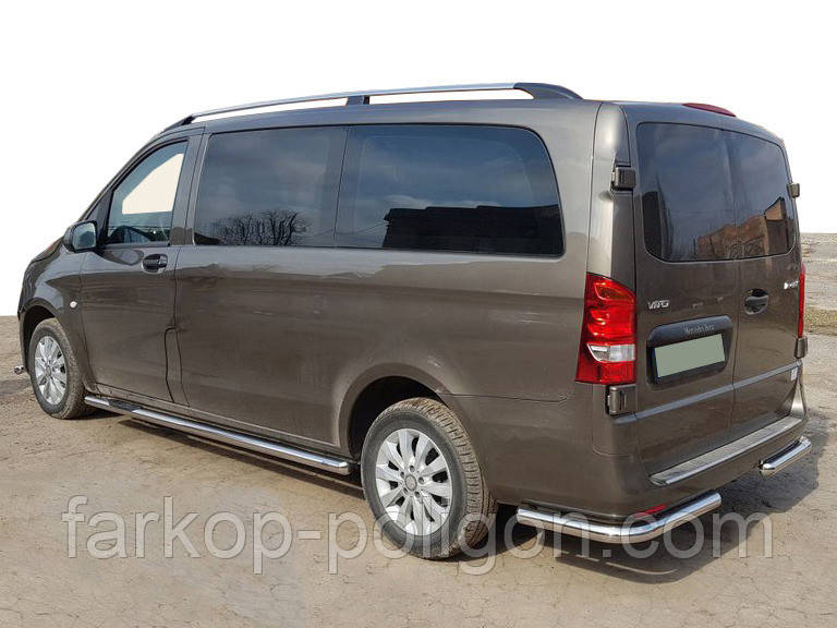 Задній захист кути AK003 (нерж.) для Mercedes Vito / V-class W447 2014- рр, фото 1