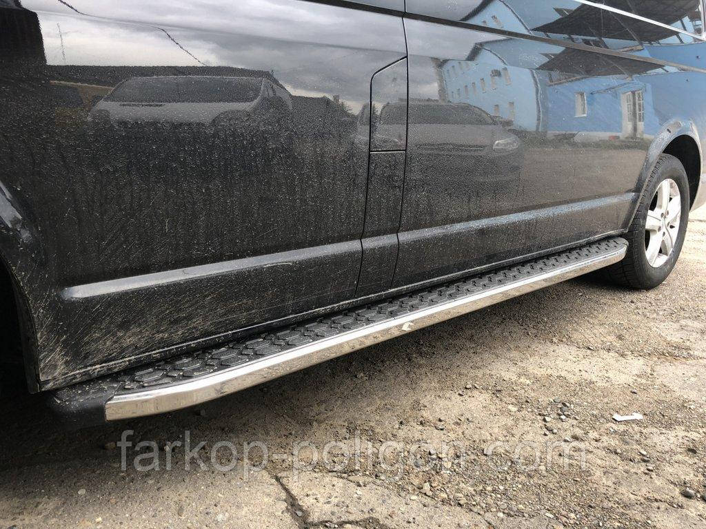 Бокові пороги BlackLine (2 шт, алюміній) Довга база для Volkswagen T5 Multivan 2003-2010 рр, фото 1