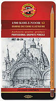 Набор графитных карандашей 1500 KOH-I-NOOR Art для художественных работ, 8В-2Н, 12 шт 1502.II