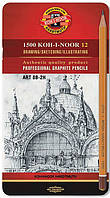Набір графітних олівців 1500 KOH-I-NOOR Art для художніх робіт, 8В-2Н, 12 шт 1502.II