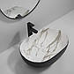 Раковина накладная MIXXUS PREMIUM ELLIPSE-0105 MARBLE-BLACK 600х400х150mm (MP6565), фото 5