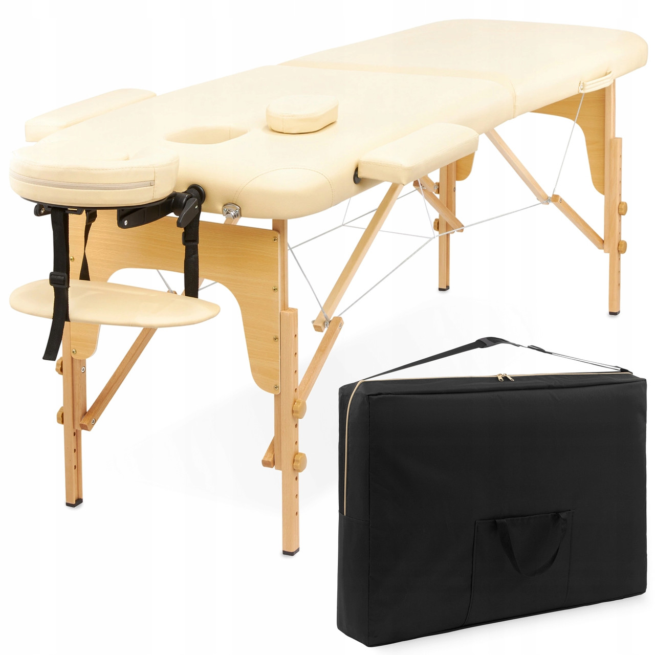 Масажний стіл складаний 4FIZJO Massage Table Wood W60 Beige