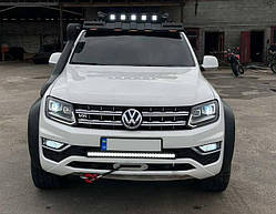 Козирок лобового скла під багажник DAKAR (LED) для SsangYong Musso ІІ 2018- рр