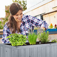 Дерев'яне підняте ліжко Сірий и чорний