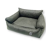 Диван для собак і кішок Замш-шик No1 40х50х23 см сірий