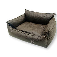 Диван для собак і кішок Замш-шик No1 40х50х23 см коричневий
