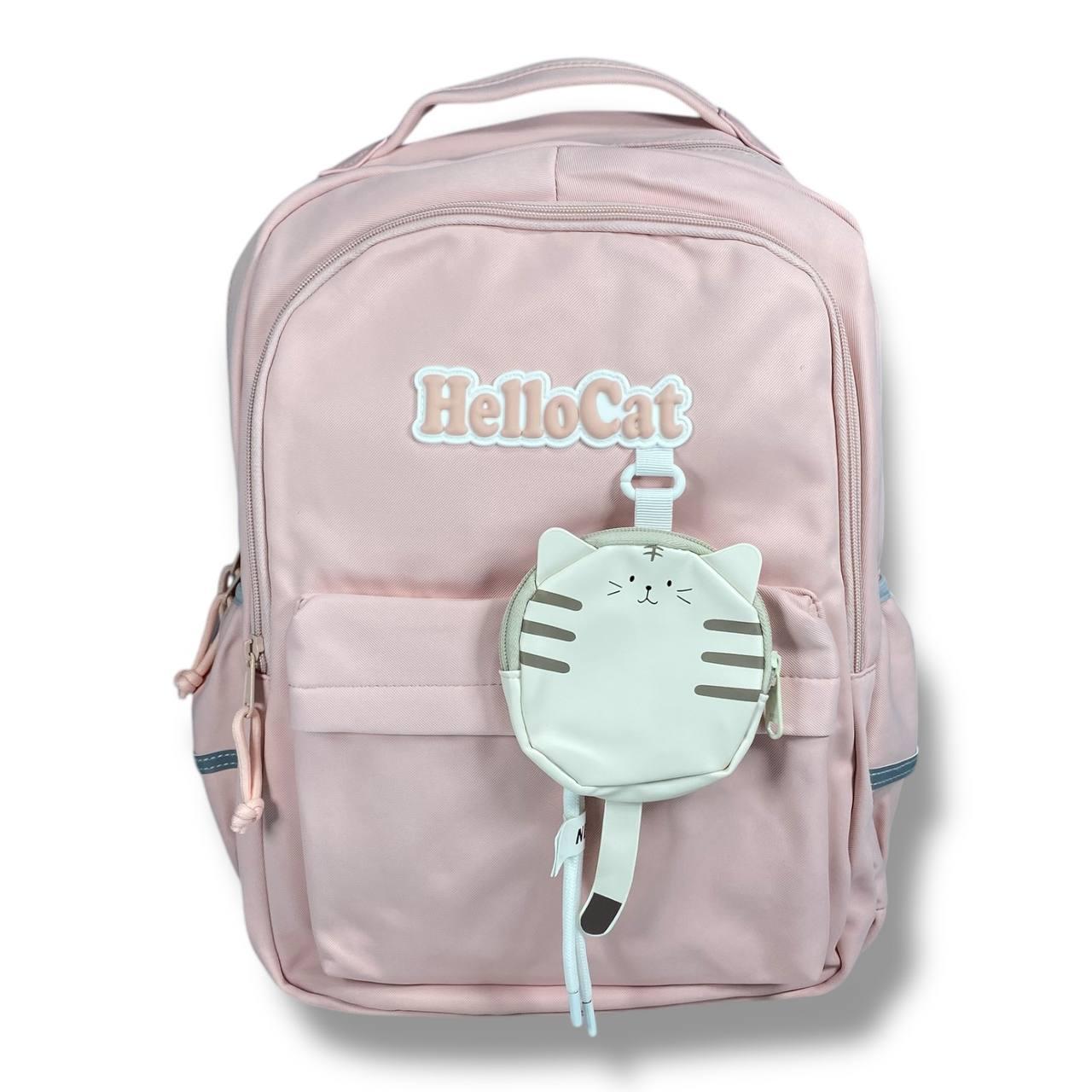 Текстильний рюкзак для дівчат з відділенням для ноутбука та прихованою кишенею рожевий, фото 1