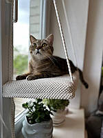 Віконна полиця для котів CAT PET FUN на гачках - біла, фото 7