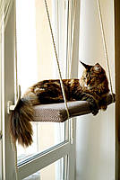 Віконна полиця для котів CAT PET FUN на гачках - біла, фото 9