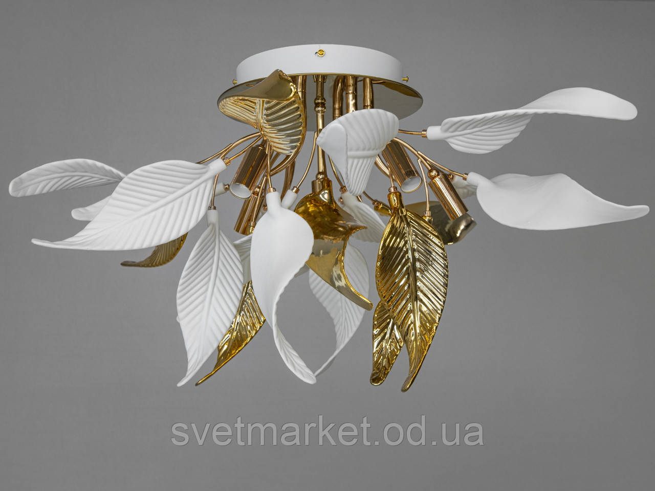 Стельова люстра з порцеляновими елементами 7209-7C GD, фото 1