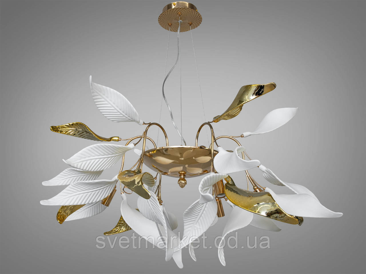 Підвісна люстра з керамічними елементами 7209-6P GD, фото 1