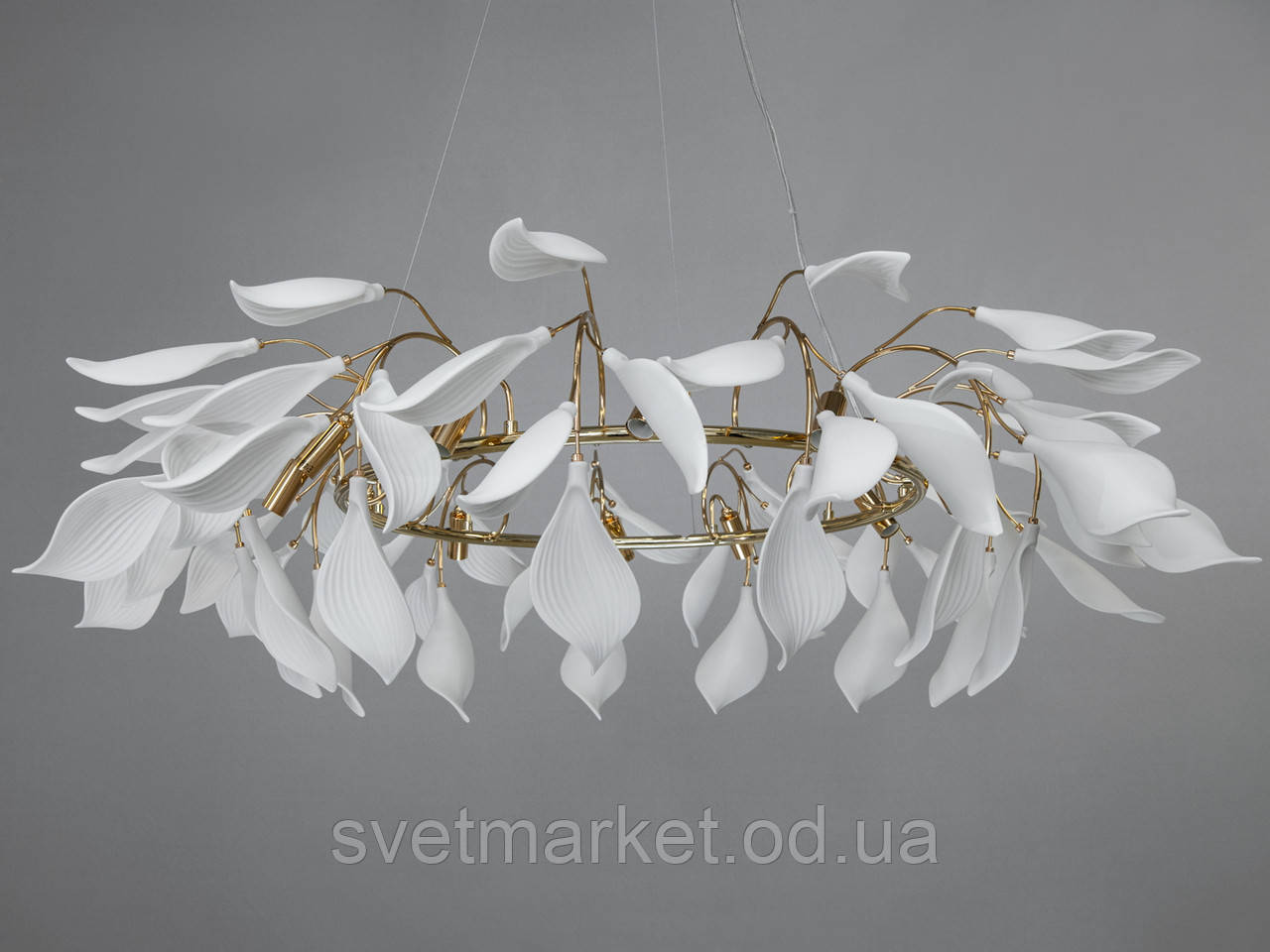 Підвісна люстра з порцеляновими елементами 7172-12PR GD, фото 1