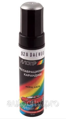 Олівець реставраційний MOTIP 92U Daewoo Срібний металік 12 мл, фото 1