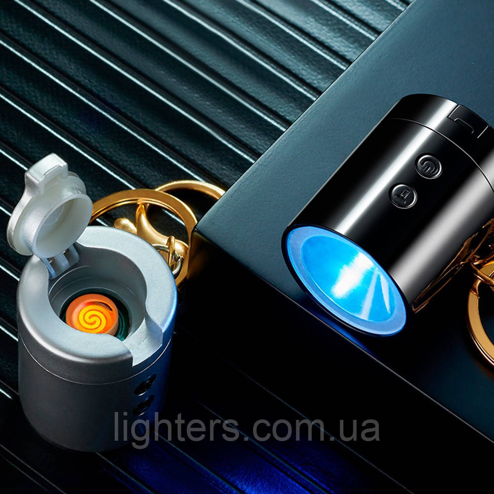 Запальничка usb + ліхтарик + брелок у подарунковому пакованні LG-790B, фото 1