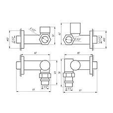 Кран кутовий під ТЕН 1/2'х1/2', бронза, 2 шт., фото 6