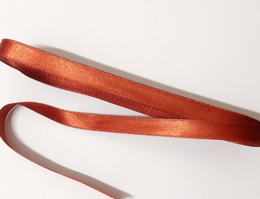 Стрічка атласна двостороння 1 див. (10 метрів) терракота
