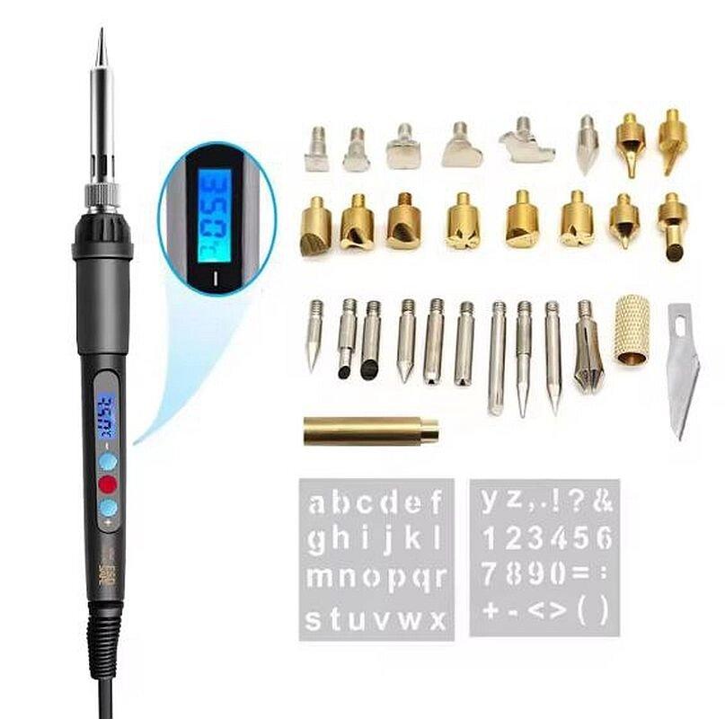 Паяльник випалювач 60 Вт з регулюванням температури та насадками, фото 1