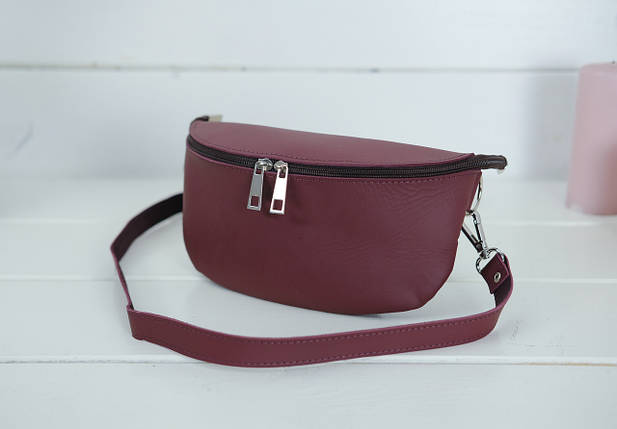 Шкіряна сумка Дженіфер, натуральна шкіра Grand, колір Бордо, фото 1