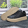 Кросівки жіночі HENGJI чорні шкіряні з перфорацією 4746, фото 8