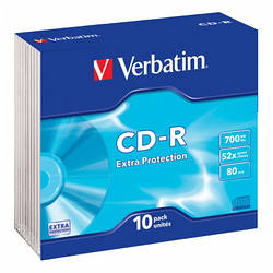 Диск CD Verbatim CD-R 700Mb 52x Slim case 10шт Extra 43415 smart