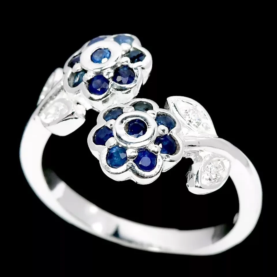 Сапфір срібна каблучка, 0202ЛС, фото 1