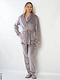5241-4 Костюм домашній жіночий велюр з камінням (3 од: 42-44,46-48,50-52), фото 4