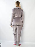 5241-4 Костюм домашній жіночий велюр з камінням (3 од: 42-44,46-48,50-52), фото 2