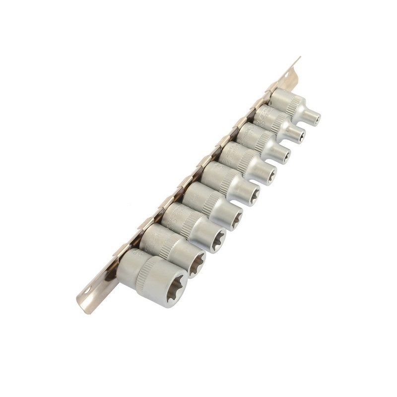 Набір головок торцевих E-TORX MASTERTOOL 3⁄8" E5-E16 CrV 9 шт 78-3809, фото 1