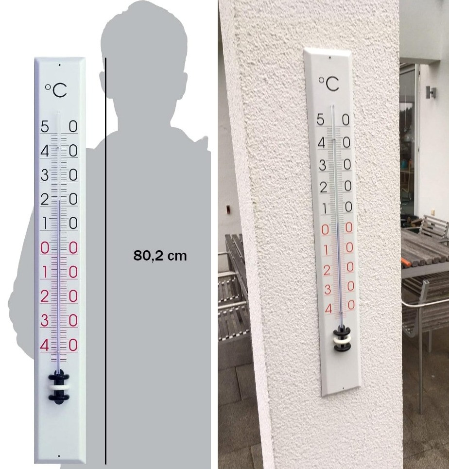 Термометр TFA 12.2015 | Металевий корпус, без ртуті | Висока точність виміру внутрішньої та зовнішньої температури повітря