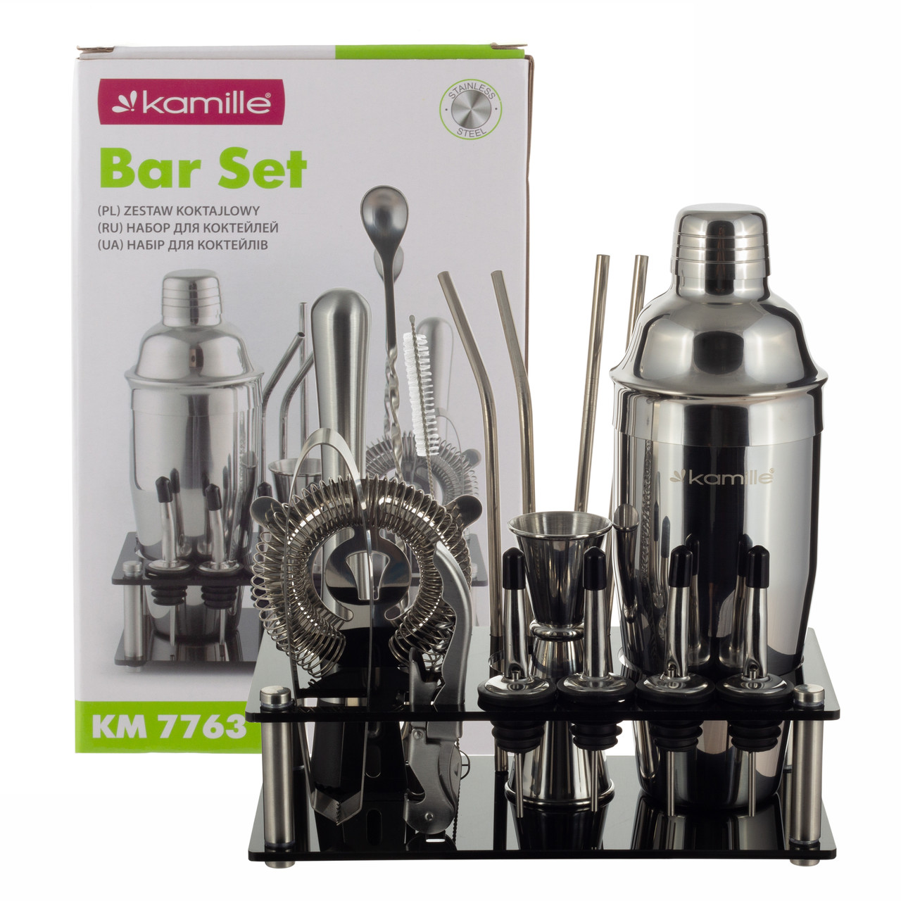 Набір для бару та коктейлів Kamille KM-7763 17 предметів, фото 1