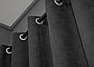 Комплект (2шт. 1,5х2,7м.) штор на люверсах з тканини мікровелюр Petek. Колір темно-сірий. Код 1495ш 37-0213, фото 9